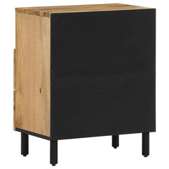 Angle Industrial Iron and  Solid Mango Wood Bedside Table 35