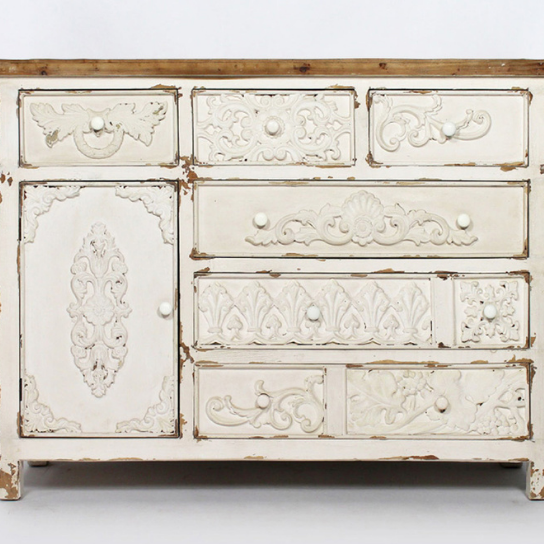 The Attic Utah Solid Wood Sideboard White