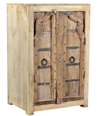 Antique Vintage Doors Cabinet Natural Solid Wood Indian Brocante