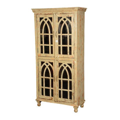 French Arched Indian Mango Wood Wardrobe Cabinet