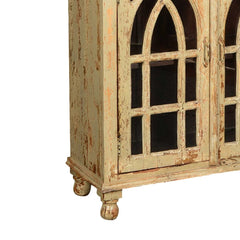 French Arched Indian Mango Wood Wardrobe Cabinet