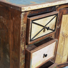 RUSTICA reclaimed timber boat wood sideboard Multi Colour 200x50x90cm