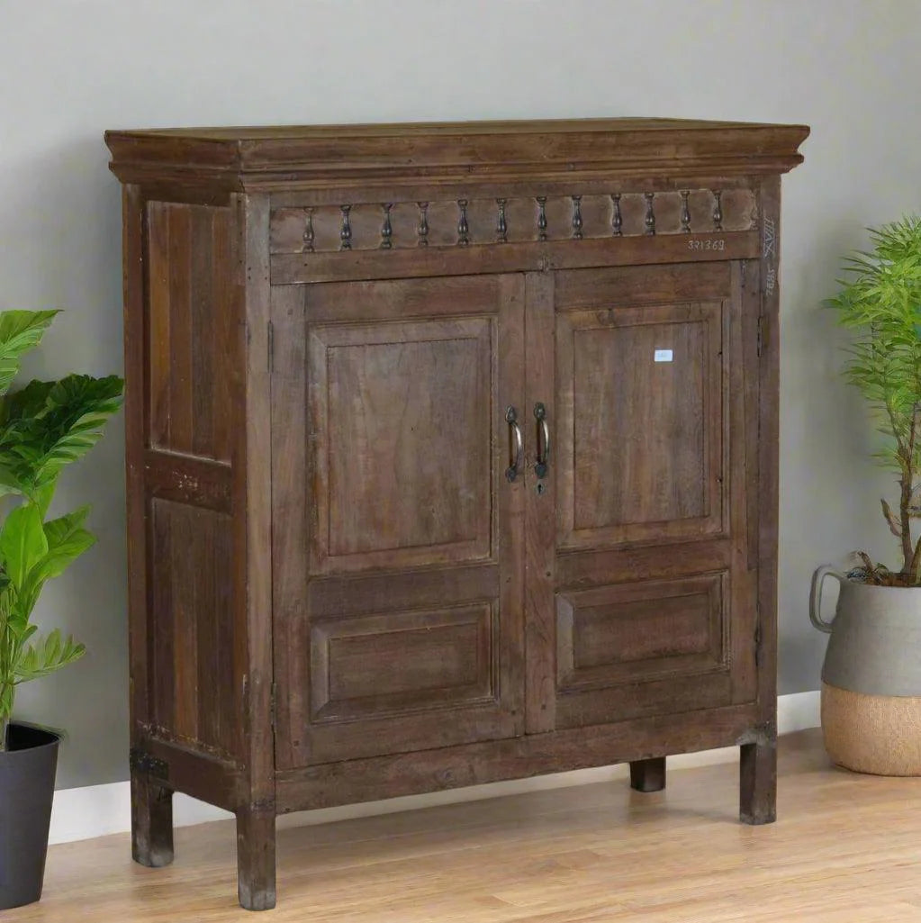 Indian Hand Carved Solid Wood Cabinet D67