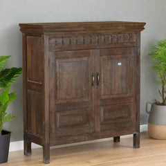 Indian Hand Carved Solid Wood Cabinet D67