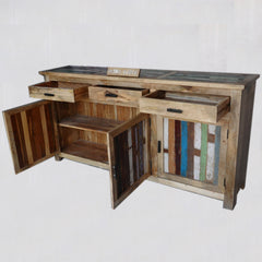 Corso Reclaimed & Mango Wood Large Sideboard Buffet Hutch Natural 180-200cm