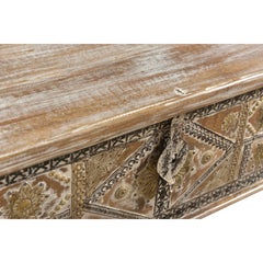 Indian Handmade Solid Wood Brass Fitted Chest Storage Blanket Box B3