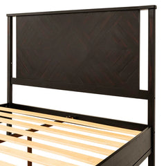 The Gileteen Solid Wood King Sized Bed in Rustic Black