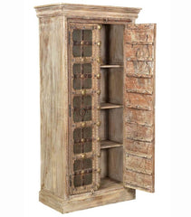 Antique Vintage Doors Cabinet Cabinet Natural Solid Wood Indian Brocante