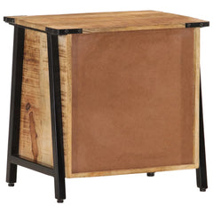 Angle Industrial Iron and  Solid Mango Wood Bedside Table 37