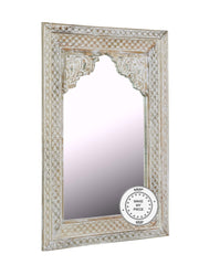 Indian Hand Carved Arch Mirror Frame 84x115 cm