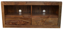 MADE TO ORDER Indian Solid Wood TV Unit Natural 120x40x55 cm