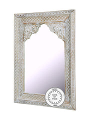 Indian Hand Carved Arch Mirror Frame 84x115 cm