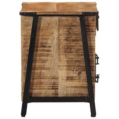 Angle Industrial Iron and  Solid Mango Wood Bedside Table 37