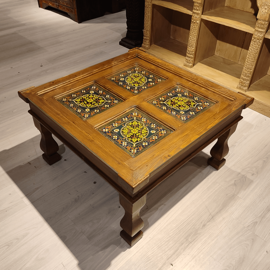 Mughal Hand Painted Solid Wood Coffee Table C28