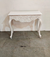 French Arched Hand Carved Indian Solid Wood Console Hall Table