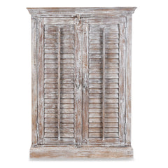Salvage Reclaimed Wood Hand Carved Almirah Cabinet Wardrobe 03