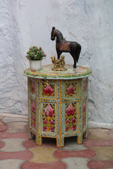 Indian Hand Painted Carved Solid Wood Coffee Table C142