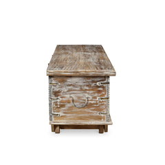 Indian Handmade Solid Wood Brass Fitted Chest Storage Blanket Box B3