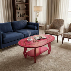 Indian Hand Painted Solid Wood Coffee Table C151