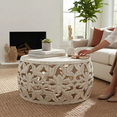 Indian Hand Carved Mango Wood Coffee Table C155