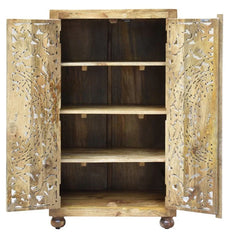 Indian Hand Carved Solid Wooden Cabinet D55