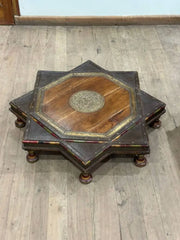 Indian Hand Carved Solid Wood Bajot Coffee Table C58