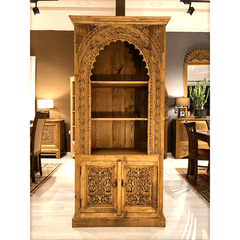 Indian Hand Carved Solid Wood Bookshelf B8