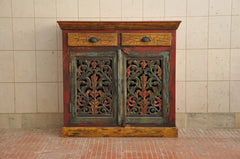 Indian Hand Carved Solid Wood Cabinet D141