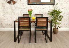 Aspen Reclaimed Wood Industrial 4 seater Dining Set Dining Table With 4 Chairs 140cm