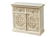 Antique Indian Floral Hand Carved Solid Wooden Cabinet 90x40x90cm A0117  -  