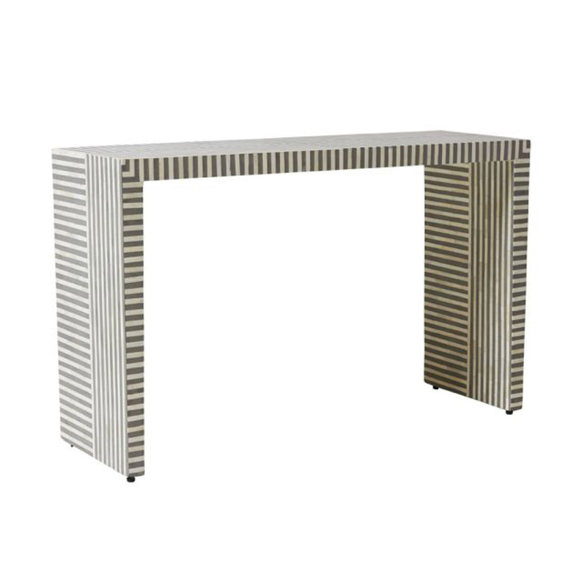 Maaya Bone inlay Black White Striped Console Hall table