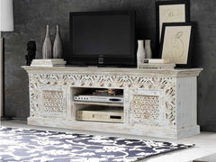 Indian Furniture Bleached  TV Unit White