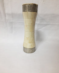 Real Bone Inlay Designer Pillar Vintage Candle Stand Holder White E