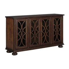 French Arched Glass Doors Sideboard Brown