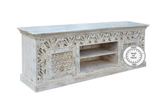 Indian Furniture Bleached  TV Unit White