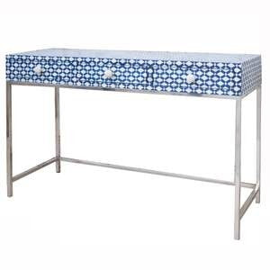 MAAYA Bone Inlay Wooden 3 Drawer Hall Table Console