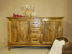 Kalah Hand Carved Solid Wooden Sideboard Buffet 150x90x45cm KLA0130