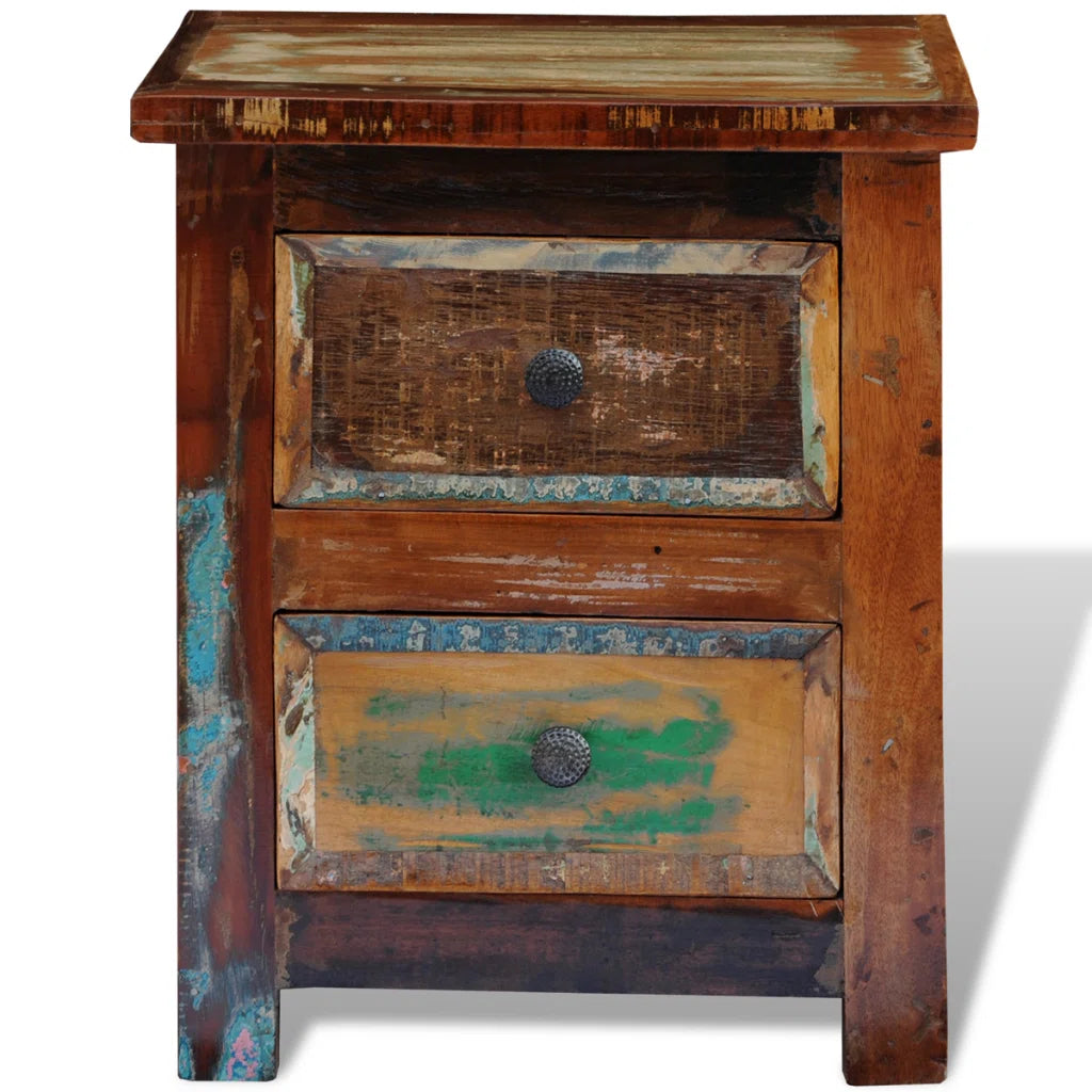 Nirvana  Reclaimed 2 Drawers Solid Wood Bedside Table    38