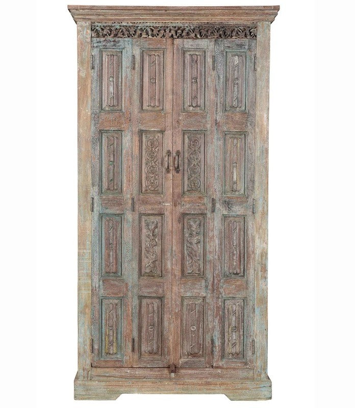 Antique Vintage Old Door Wooden Solid Wood Cupboard Natural Indian Brocante