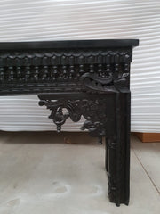 Hand Carved Indian Solid Wood Console Hall Table Black