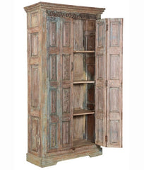 Antique Vintage Old Door Wooden Solid Wood Cupboard Natural Indian Brocante