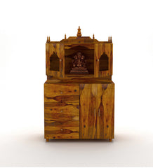 Handmade Sheesham Wood Home Temple In Brown