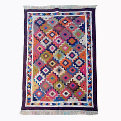 Kilim Wool Handwoven Cotton Dhurrie Durry Rug Jute Floor Covering Pattern 32