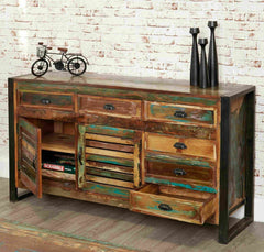 Aspen Reclaimed Wood Industrial Sideboard Buffet Hutch 150cm