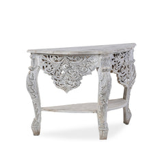 French Arched Hand Carved Indian Solid Wood Console  Table 17