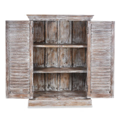 Salvage Reclaimed Wood Hand Carved Almirah Cabinet Wardrobe 03