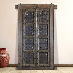 Indian Vintage Antique Hand Carved Solid Wooden Door 28