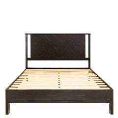 The Gileteen Solid Wood King Sized Bed in Rustic Black