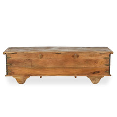 Indian Handmade Solid Wood Brass Fitted Chest Storage Blanket Box B3
