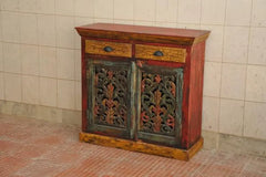 Indian Hand Carved Solid Wood Cabinet D141